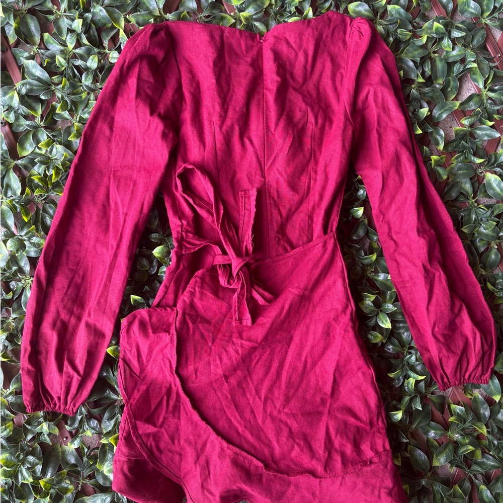 Princess Polly The Villa Mini Dress Burgundy - Picture 6 of 10